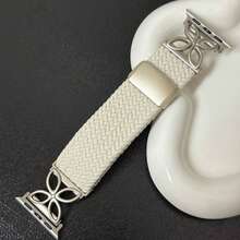 1pc Upgrade Braided Band With Mag Clasp Compatible With Apple Watch Dial Of 38mm 40mm 41mm 42mm 44mm 45mm 46mm 49mm Women Men, Adjustable Soft Nylon Solo Loop Compatible With IWatch Series 11 10 9 8 7 6 5 4 3 Ultra 3 2 1 SE, Four Leaves Clover Strap - 42(Series 3 2 1)/44/45/46/49MM - View 17