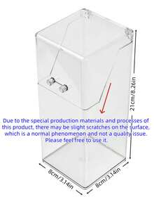 1pc Transparent Acrylic Dust-Proof Straw Holder, Pen Holder, Makeup Brush Holder With Cover, Capsule Coffee & Tea Bag Organizer, Cutlery Holder With Cover - Clear - View 9