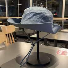 男女通用户外徒步钓鱼西部牛仔帽，速干防晒宽檐休闲渔夫帽 - 米白 - 查看 6