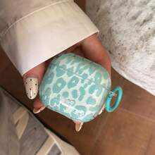 透明绿色豹纹耳机保护套，带挂环，可爱简约，兼容苹果Pro 2、Pro、4、3、1/2，适合女性使用 - 青碧色 - 查看 7