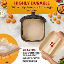 Air Fryer Paper Liners, 200Pcs Air Fryer Disposable Liners, Non-Stick And Oil Proof For Easy Cleanup, 8" Square For 5-8 Qt Easter Kitchen Deccor Kitchen Essentials Home Appliances - Yellow - View 5