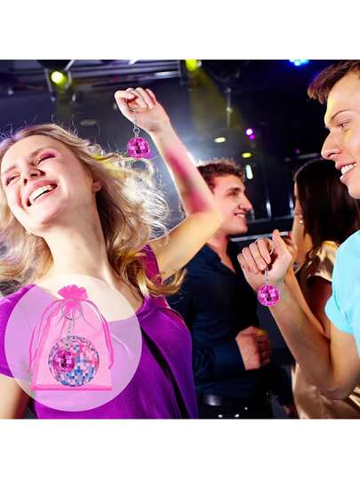 15/9/3pcs Disco Party Guest Favor Set, Includes Disco Ball Keychain, Mirror, And Organza Bag; Retro Party Guest Signing Gift, Disco Birthday Party Favor, Disco Party Table Decor, Disco Bar Small Gift, Masquerade Ball Prize, Music Festival Atmosphere Decoration