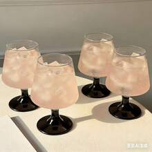 4pcs Black Stem Glassware, High-End Juice/Soda/Cocktail Glasses For Home Use - Black - View 14