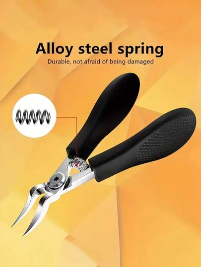 1pc Ingrown Toenail Clipper, Designed For Thick Nails, Suitable For Adults And Elderly, Stainless Steel Curved Blade Nail Care Tool, Unisex