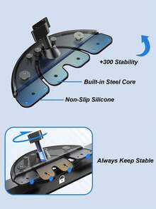 Car CD Slot Phone Mount - Universal Magnetic Base With 17mm Ball Joint, 360-Degree Rotation, Strong Suction Hold, No Slip, Compatible With All Car Phone Holders, Easy Install In CD Media Slot, Ideal For Navigation & Dash Cam - A - View 6