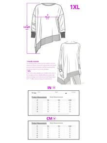 大码女式圆领纯色长款不对称下摆衬衫，简约优雅，适合外出和居家穿着。女士夏季服装，商务休闲黑色春季款 - 黑色 - 查看 5