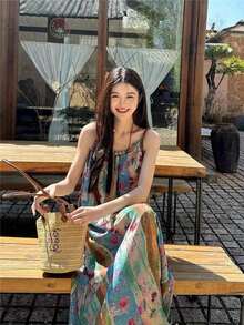 Women Long Dresses - Blue - View 3