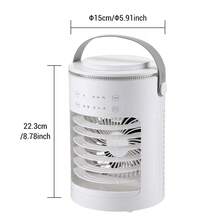 Hailicare 便携式空气冷却器制冷喷雾冷却风扇家用桌面小型水冷风扇户外办公室夏季降温带环境光USB供电 - 檯面風扇 - 查看 10