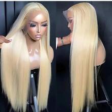 34 Inch 200% Density 613 Blonde Lace Front Wig, 13x4 Blonde Lace Front Wig, 613HD Lace Front Wig, Suitable For Women, 12A Brazilian Straight Human Hair Wig, Glueless & Painless With Baby Hair - S613 - View 6