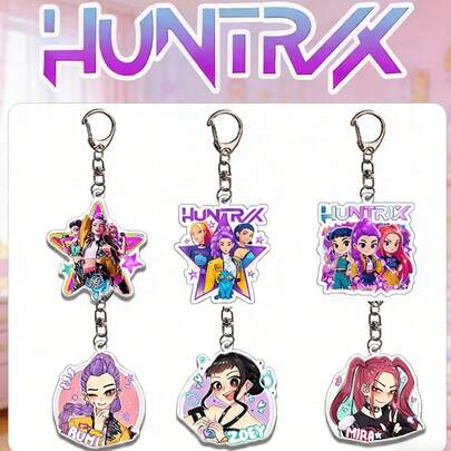 6pcs Cute K-Pop Girl Group Acrylic Keychain, Fashion Bag Pendant, Suitable For Easter, Valentine's Day, New Year And K-Pop Fan Gifts