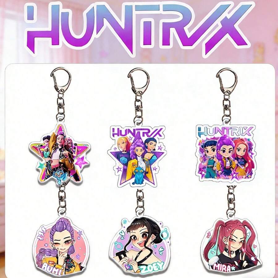 6pcs Cute K-Pop Girl Group Acrylic Keychain, Fashion Bag Pendant, Suitable For Easter, Valentine's Day, New Year And K-Pop Fan Gifts - Multicolor - View 1