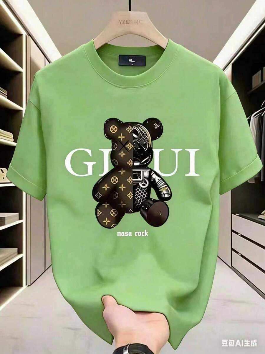 GucciS Modern Elegant And Timeless Classic USA T-Shirt-LeeS/DiorSSNew Casual T-Shirts For Men And Women - 綠色 - 查看 1