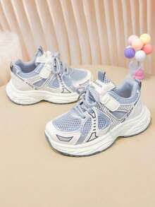 2026 Novos Tênis Chunky para Crianças, Sapatos Esportivos Respiráveis em Malha, Sapatos de Corrida Macios e Antiderrapantes para Meninos e Meninas, Versáteis para Escola, Casual, Outdoor, Leves e Respiráveis - Cinza - Visão 4