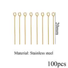 50/100个不锈钢极简弯针 T型针 串珠针 九字针 串珠连接针 耳环手链DIY饰品配件制作 - 頭針 - 查看 23