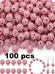 50/100/200颗 10毫米闪亮迪斯科球珠 - 闪亮黄色塑料珠，反光表面，适用于珠宝制作、DIY工艺品、项链和耳环配件、珠宝制作珠子、耳环组件、手工珠子 - 彩色 - 查看 14