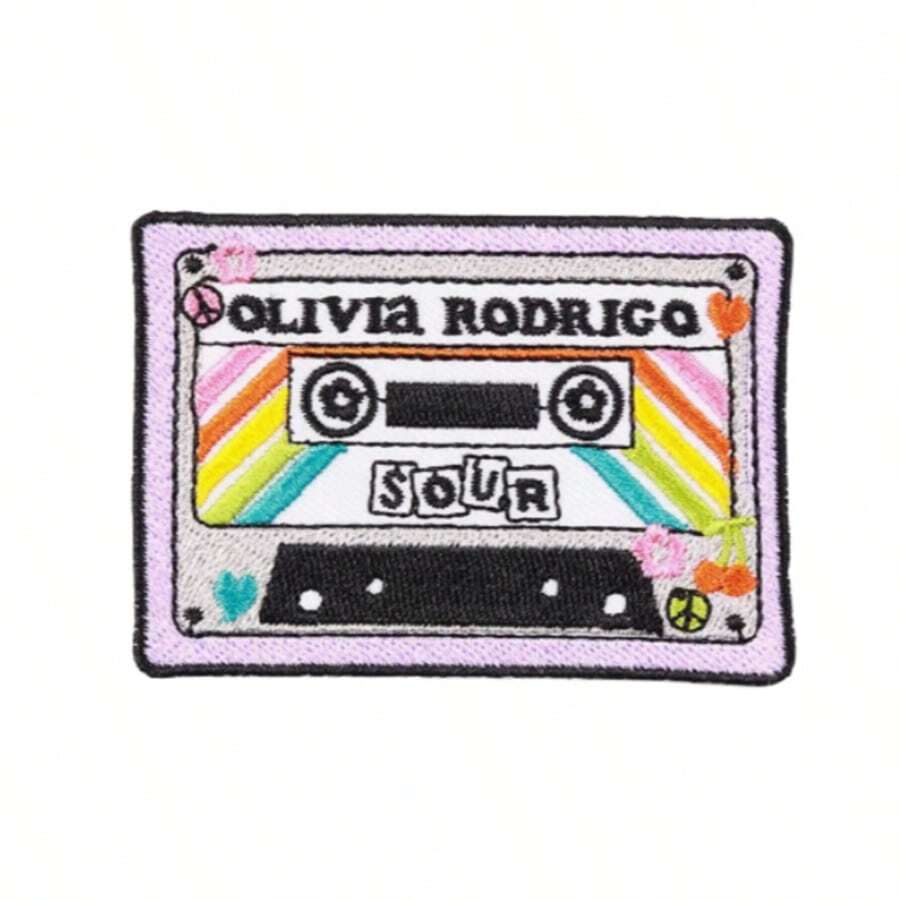 1个卡通磁带刺绣贴片，粉丝风格服装贴花，适用于DIY牛仔裤、夹克、包包、帽子修补和装饰 - 卡通刺繡DIY補丁 - 查看 1