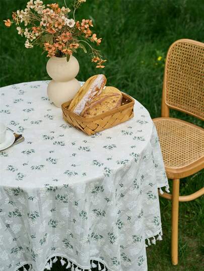 1pc White Ins Fresh Pastoral High Quality Dust Cover Cloth, Photography Backdrop, Tablecloth