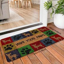 1pc Pet-Friendly Paw Print Doormat, Fun Dog Paw Print Pattern Design, Velvet Material, Perfect For Entryway, Hallway, Pet Room Door Decor, Bathroom Rug, Doormat, Small Rug, Floor Mat, Home Decor, Area Rug, Welcome Mat, Holiday Gift, Washable Carpet - contracted design - View 6