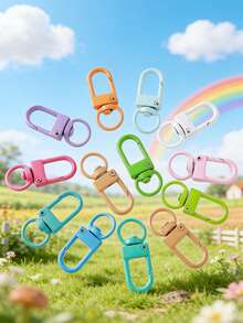 10/100pcs Colorful Metal Lobster Claw Clasp - With Swivel Trigger Hook, Keychain And DIY Accessories, Suitable For Bags, Keychains And Jewelry Making - Durable Zinc Alloy, Vibrant Colors, Easy-To-Use Design, Lobster Clasps For Jewelry Making - Multicolor - View 4