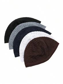 1顶男女通用针织帽，祈祷帽，穆斯林库菲帽，简约透气，穆斯林塔基亚帽，节日庆典，休闲穿着，阿拉伯祈祷帽，节日礼物 - 禮拜帽 - 查看 6