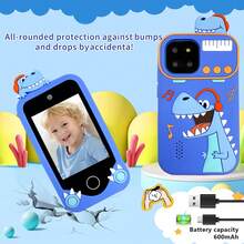 适合3-10岁儿童的智能手机，触摸屏双摄像头儿童手机，恐龙主题生日礼物，带音乐播放器，兼容32GB内存卡 - 彩色 - 查看 8