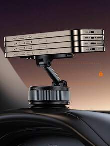 Universal 3-Axis Magnetic Vacuum Phone Mount – 360° Rotating, Strong Magnetic & Vacuum Suction, Foldable Design, Durable Alloy Arm, Space-Saving, Anti-Slip Shockproof, Fits All Smartphones And GPS Devices - G66 Magnetic Holder - View 4