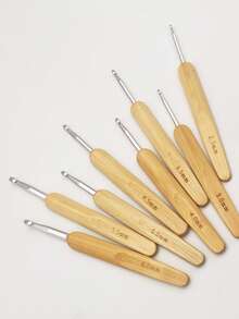 Silver-White Crochet Hook, Aluminum Crochet Hook With Bamboo Handle, Natural Wood Crochet Hook, DIY Yarn Tools 2.5mm, 3.0mm, 3.5mm, 4.0mm, 4.5mm, 5.0mm, 5.5mm, 6.0mm - Bamboo Silver-headed Crochet Hook - View 14