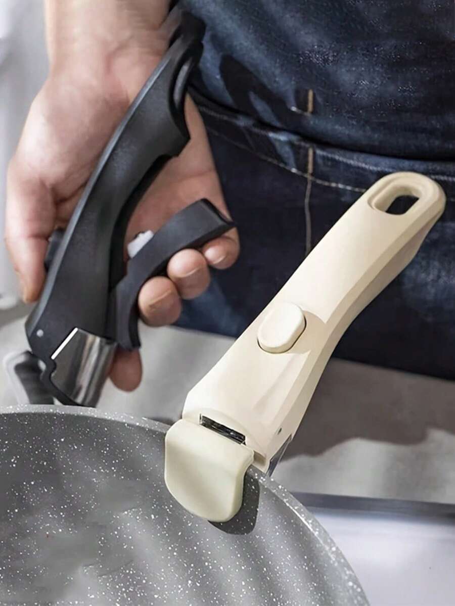 1pc Detachable Ergonomic Pot/Pan Handle, Detachable Clamp Handle, Outdoor Tableware Detachable Replaceable Handle, Anti-Scald Pot/Pan Handle Clamp, Kitchen Accessories, Multi-Functional Detachable Frying Pan Handle Suitable For All Kitchen Utensils - Multicolor - View 1