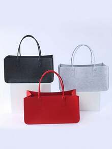 毛毡柴火袋，3毫米厚，大容量木柴手提袋，带可拆卸手柄垫，适用于壁炉、露营、购物和旅行，可折叠木柴架 - 彩色 - 查看 3