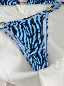 两件式波西米亚风比基尼套装，适合海边写真和沙滩度假。挂脖式设计，侧边系带，性感露背。女士泳装套装。 - 彩色 - 查看 10