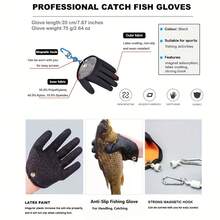 Magnetic Fishing Gloves, Professional Fishermen Quick Drying Anti-Slip Grip Gloves, Suitable For Fishing Operations - Multicolor - View 5
