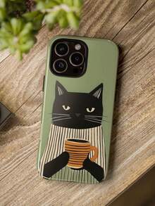 Ốp lưng điện thoại họa tiết mèo đen nghệ thuật ghép hình, tương thích với iPhone 17, 16, 15, 14 Plus, 13, 12, 11 Pro Max - Nhiều màu - Xem 5