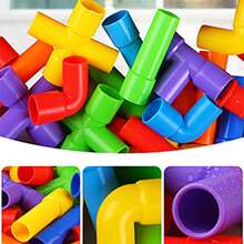 40Pcs Water Pipe Building Blocks, STEM Learning Educational Toys, DIY Interlocking Construction Bricks For Toddlers Kids Ages 3+, Ideal Birthday Gift For Boys Girls - 彩色 - 查看 9
