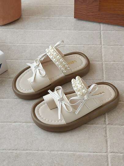 1 Pair Kids/Toddlers Flower Decor Slip-On Shoes, Soft Sole Anti-Slip Princess Shoes, Breathable Durable Outdoor Casual Shoes For Spring, Summer, Autumn, Suitable For Daily Wear, Easy On/Off