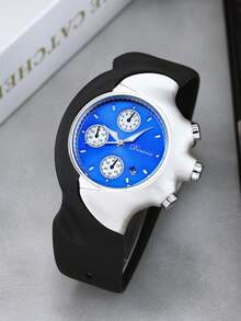 1件男士Y2K复古多功能防水夜光石英腕表， - 銀色 - 查看 12