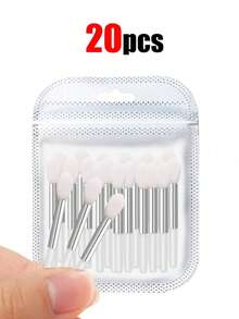 20/12/6/1件装硅胶唇刷化妆眉刷口红刷涂抹器化妆刷套装，硅胶刷棒适用于润唇膏、面膜油，6件装迷你便携硅胶唇刷套装，女士适用，易于清洁，方便的小硅胶刮勺迷你唇膜刷勺，适用于口红、润唇膏、可重复使用的唇膜油护理霜磨砂硅胶唇部涂抹器硅胶唇刷 - 彩色 - 查看 6