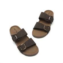 Girls Boys Slides For Kids Non-Slip With Adjustable Straps For Indoor & Outdoor Toddler Little Kid/Big Kid - 巧克力棕 - 查看 2