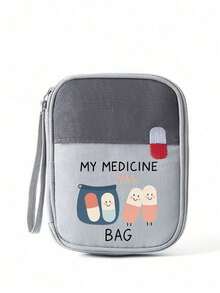 Portable Medical Bag With "My Medicine Bag" And Pill Pattern, Compact First Aid Kit, Portable Storage Pouch For Camping - Multicolor - View 13