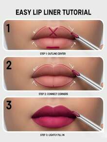 Pudaier 1 pieza Delineador de labios, resistente al agua y de larga duración, textura suave y suave, contorno perfecto de labios, adecuado para todos los tonos de piel, regalo ideal para festival de música, fiesta y Día de San Valentín - 08 - Ver 6