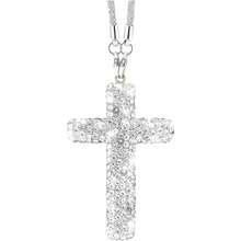 Bling Car Hanging Ornament, Cross Crystal Rhinestone Vehicle Rear View Mirror Pendant, Diamond Religious Rearview Mirror Decoration Charm, Universal Automotive Interior Accessories (Silver) - Silver - View 6