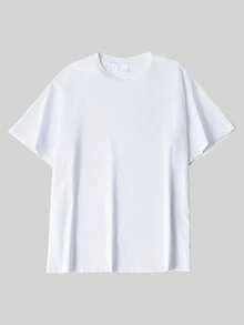 T-shirt ample à manches courtes avec graphique solaire, décontracté pour homme, été - Blanc - Voir 7