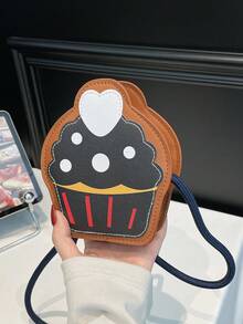 1 Pc Mini Children Personalized Ice Cream Cake Shape Messenger Bag Shoulder Bag Purse Portable Versatile Zip Closure Candy Bag - 8212# - View 16