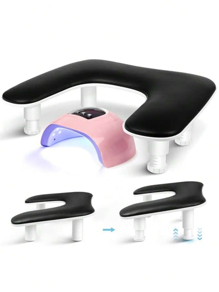 Professional Manicure Armrest: U-Shaped Adjustable Manicure Hand Rest, With Removable White PU Leather Soft Pad, Anti-Slip Manicure Pillow, Suitable For Nail Salons And Home Studios, Perfect Gift For Nail Artists, Beginners, Salon Owners, And An Excellent Choice For Christmas And Professional Appreciation. - Multicolor - View 1
