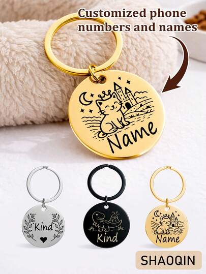Customizable Pet Identification Tags, Double-Sided Laser Engraving, Free Engraving And Phone Number Service, Custom Collar Tags, Anti-Loss Pet Tags, Personalized Cat Tags, Cat Identification Tags, Dog Identification Tags, Dog Name Tags, Pet Name Tags, Pet Birthday Gifts, Christmas Gifts, Anniversary Gifts For Pet Lovers, Stylish Designs, Suitable For Everyday Use And Special Occasions, Pet Identification Tags, Pet Accessories