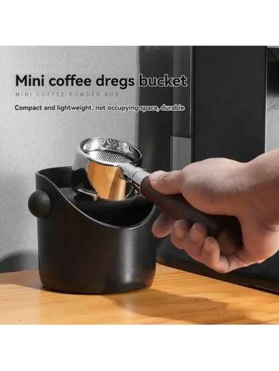 Caja anti-golpes para café, cajón para residuos de café expreso italiano antideslizante con pisón extraíble, papelera para residuos de café molido, accesorios de barista, herramienta de molinillo de café