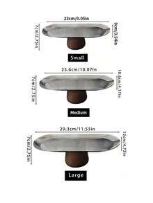 1 khay hình bầu dục bằng thép không gỉ có đế, dùng làm giá đựng bánh, đĩa trưng bày món tráng miệng, đĩa phục vụ hình chữ nhật. - vàng hình bầu dục - Xem 17