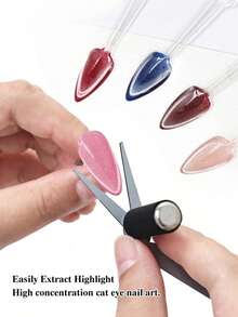 2pcs Cat Eye Nail Magnets, Stainless Steel French Cat Eye Nail Magnet Set, Suitable For DIY Or Nail Salons - Multicolor - View 6