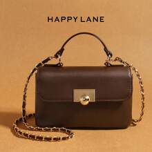 HAPPY LANE 复古优雅手提包，简约单肩包，定制金色球扣斜挎包，适合商务、休闲、购物和上学等场合，正面旋扣手提包配肩带，斜挎包，非常适合日常、聚会和旅行，轻便耐用，复古魅力，适合追求优雅个性的女性，适合任何场合，展现独特的时尚品味。 - 彩色 - 查看 13