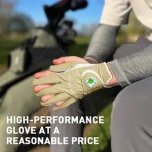 FINGER TEN 1pc Brown Golf Glove For Men, With Fashion Ball Marker On Left Hand, Premium PU Leather Material, Breathable, Durable, Strong Grip, Stable And Confident Swing - Brown - View 4