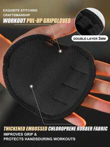 2pcs Weight Lifting Hand Protector, Gym Textured Grip Pad Dumbbell Exercise Gloves Alternative, Anti-Slip Anti-Abrasion Workout Grip Pad For Weightlifting, Fitness, Strength Training, Gym Handle Grip Mat Gym Accessories - Black - View 4